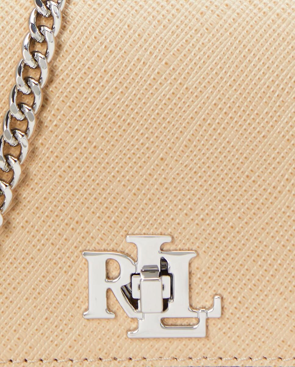 Mala a Tiracolo em Pele com Aba Bege-6