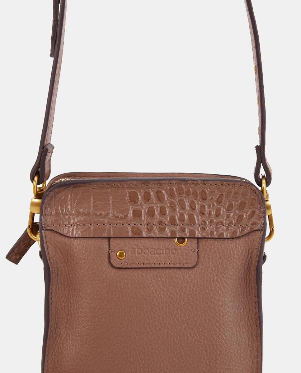 Mala para Telemóvel Freedom em Pele Taupe-6