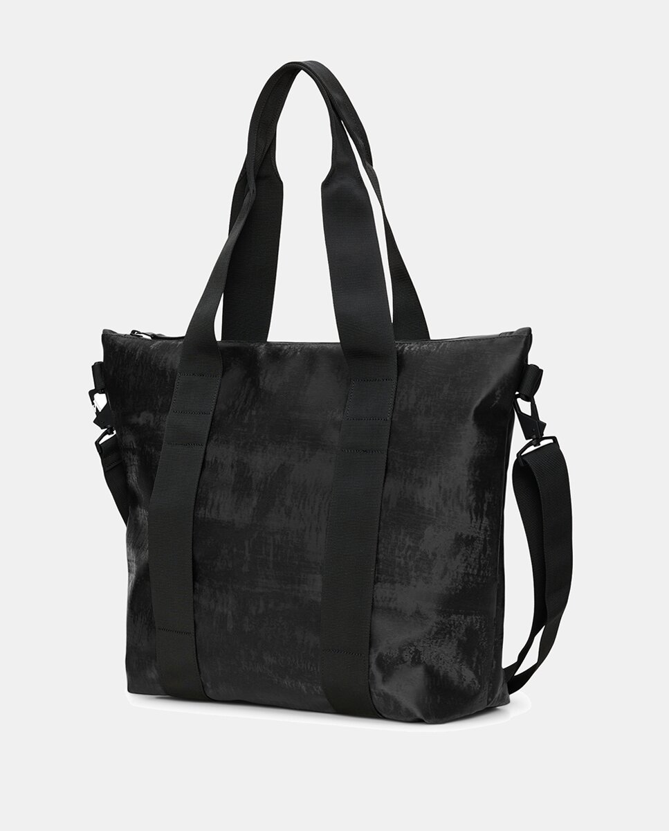 Mala Tipo Tote Mini Resistente à Água com Alça de Tiracolo Amovível - Preto Preto-2