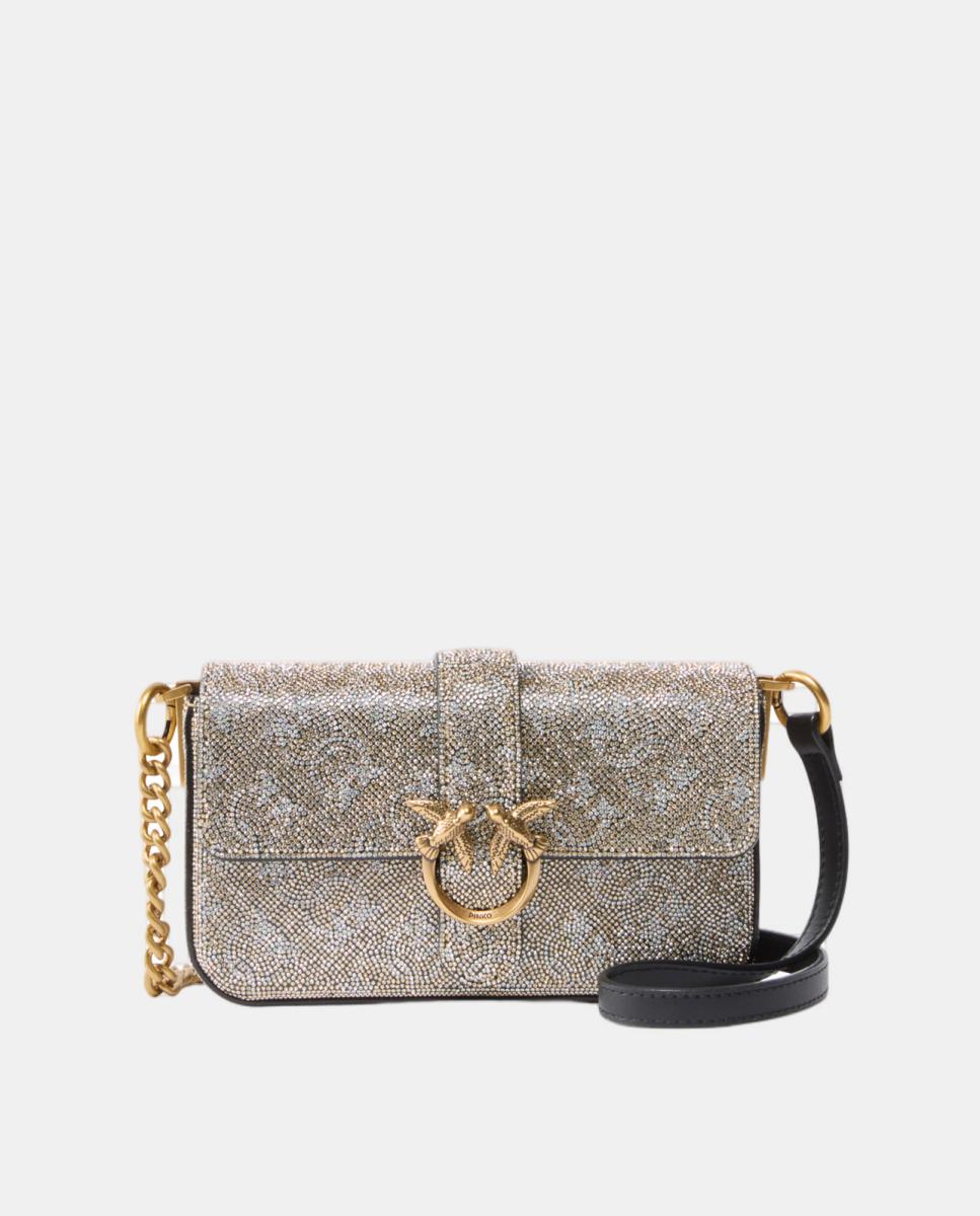 Imagem 0 de Mala Love One Slouchy Monogram Pequena com Brilho