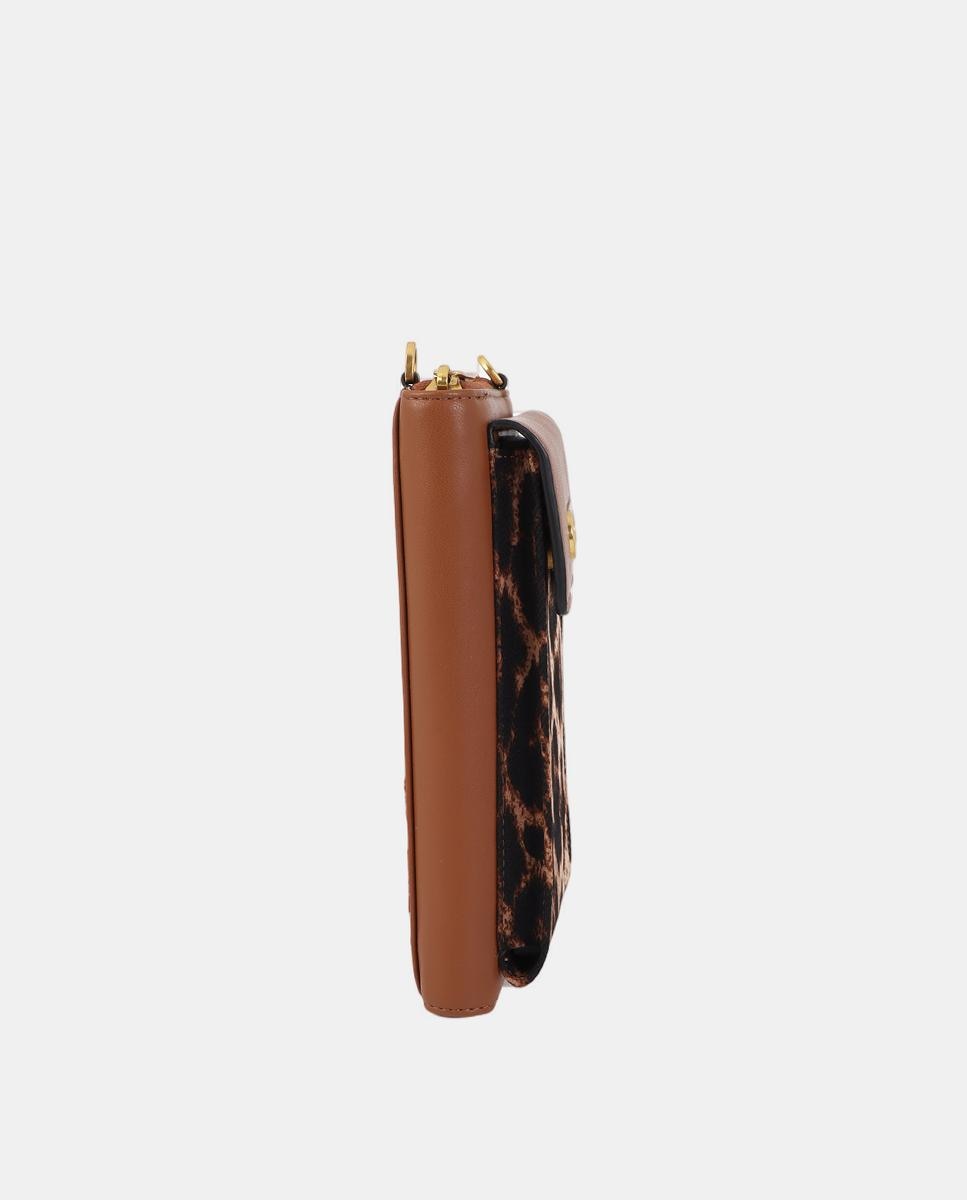 Mala para Telemóvel com Animal Print Castanho-escuro-9