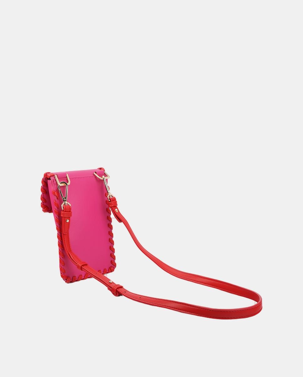 Bolsa para Telemóvel com Acabamentos em Contraste Rosa-4