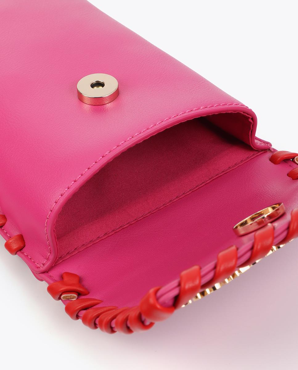 Bolsa para Telemóvel com Acabamentos em Contraste Rosa-5