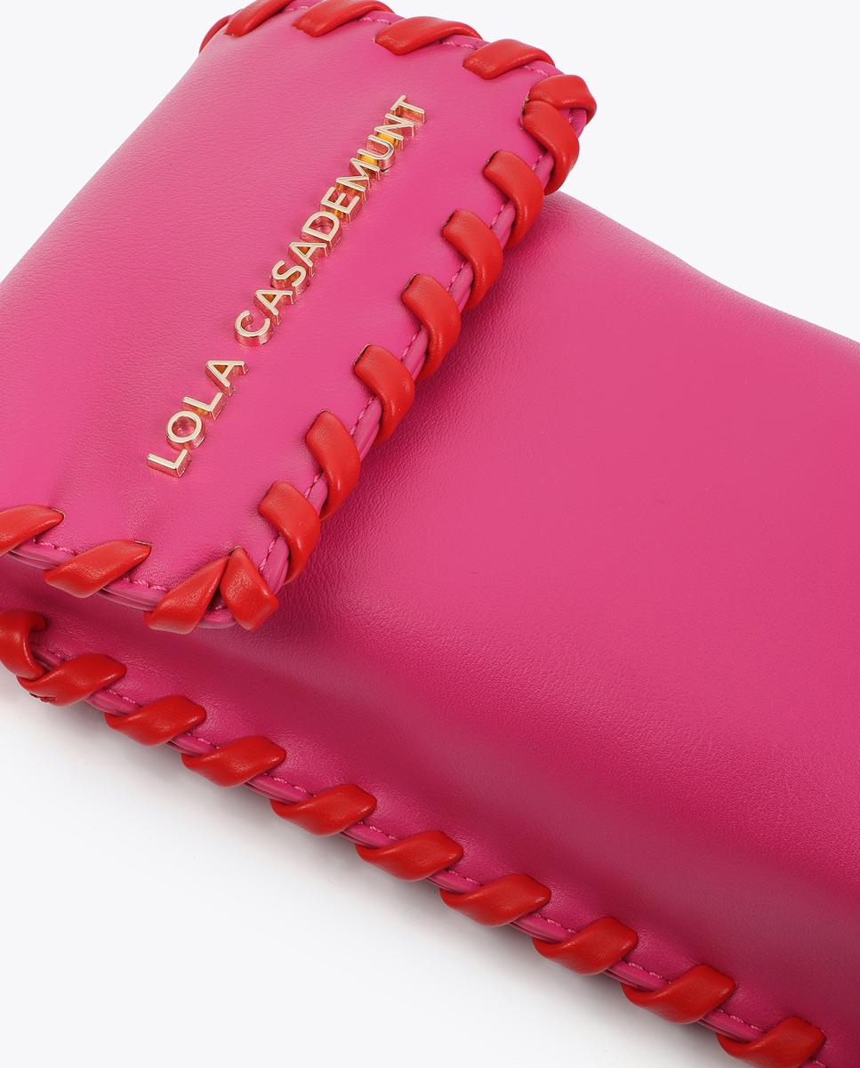 Bolsa para Telemóvel com Acabamentos em Contraste Rosa-6
