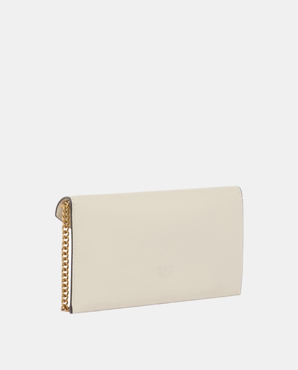 Imagen 2 de Pequeña bolsa de cuero liso para samuffins con el logo de los Pájaros Enamorados - Pinko - Blanco Blanco