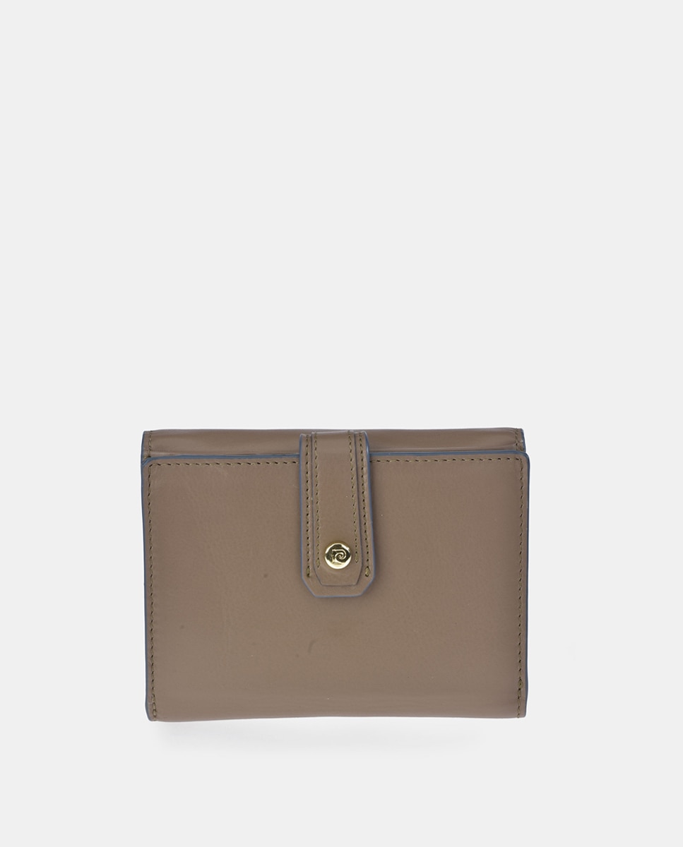 Porta-Moedas em Pele com Secção para Notas - Preto Taupe-1