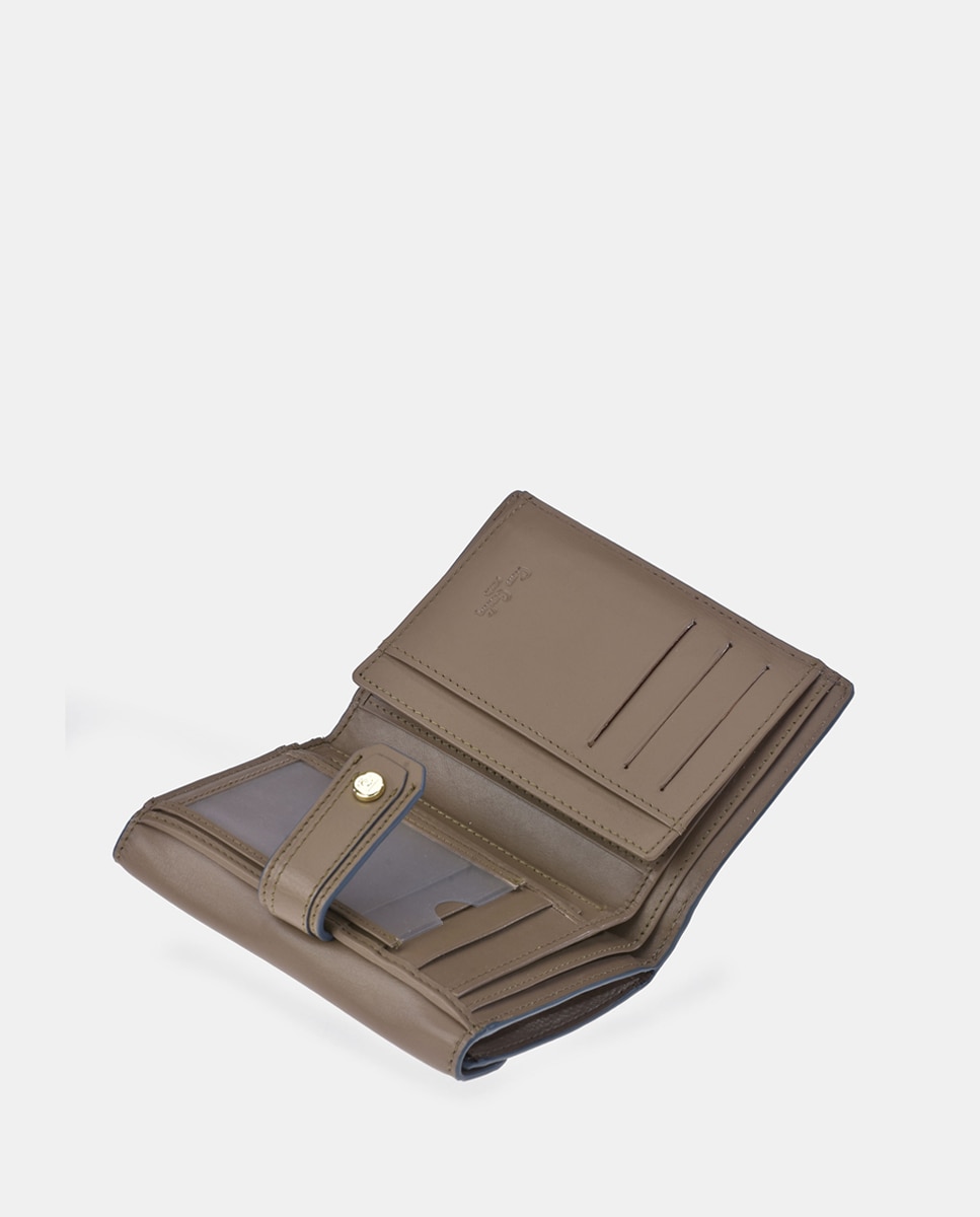 Porta-Moedas em Pele com Secção para Notas - Preto Taupe-3