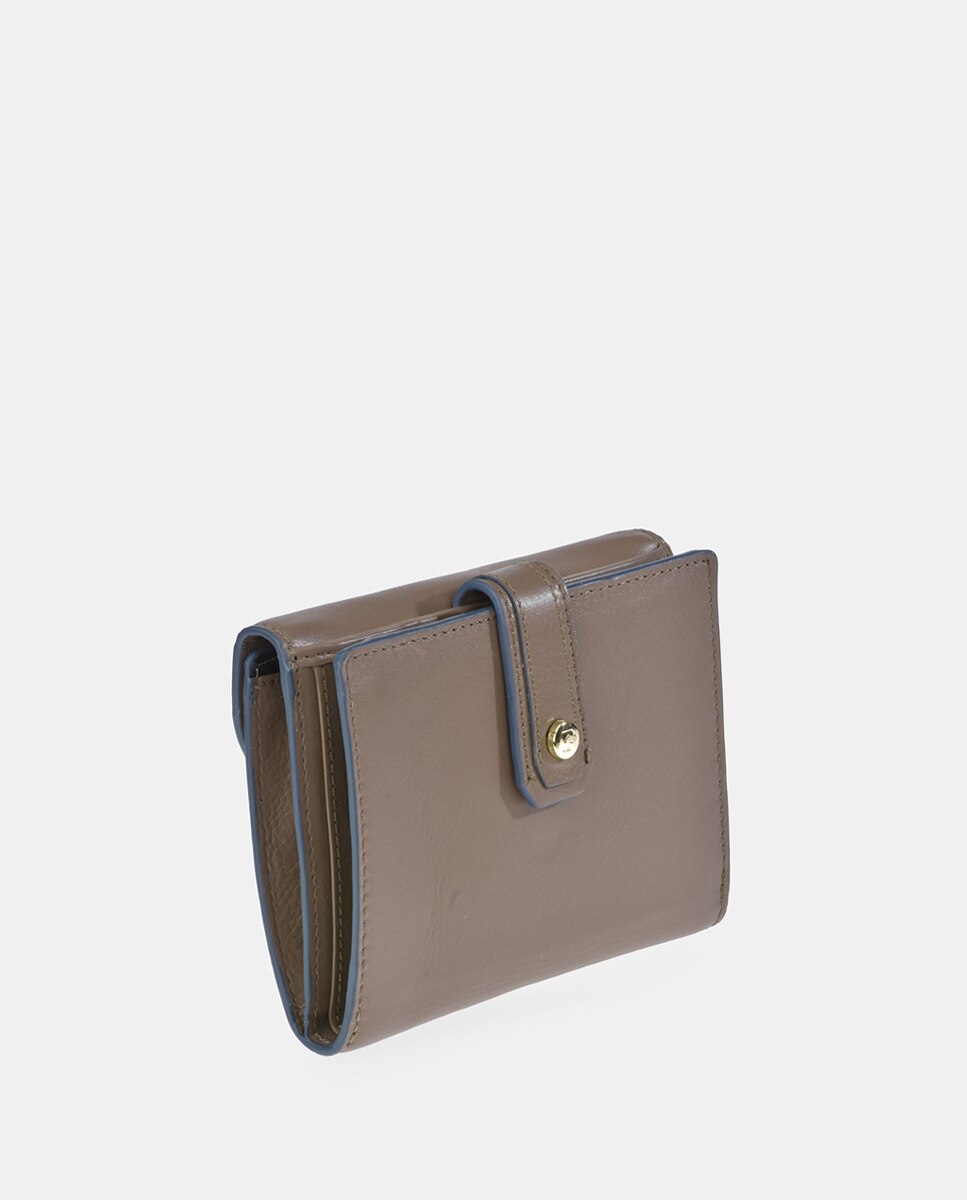 Porta-Moedas em Pele com Secção para Notas - Preto Taupe-5