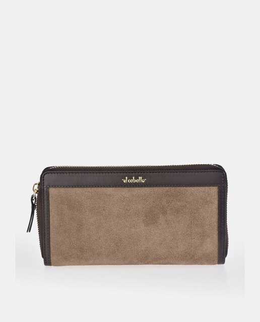 Imagem 0 de Porta-Moedas Grande com Secção para Notas e Fecho de Correr - Fumé/Tabaco