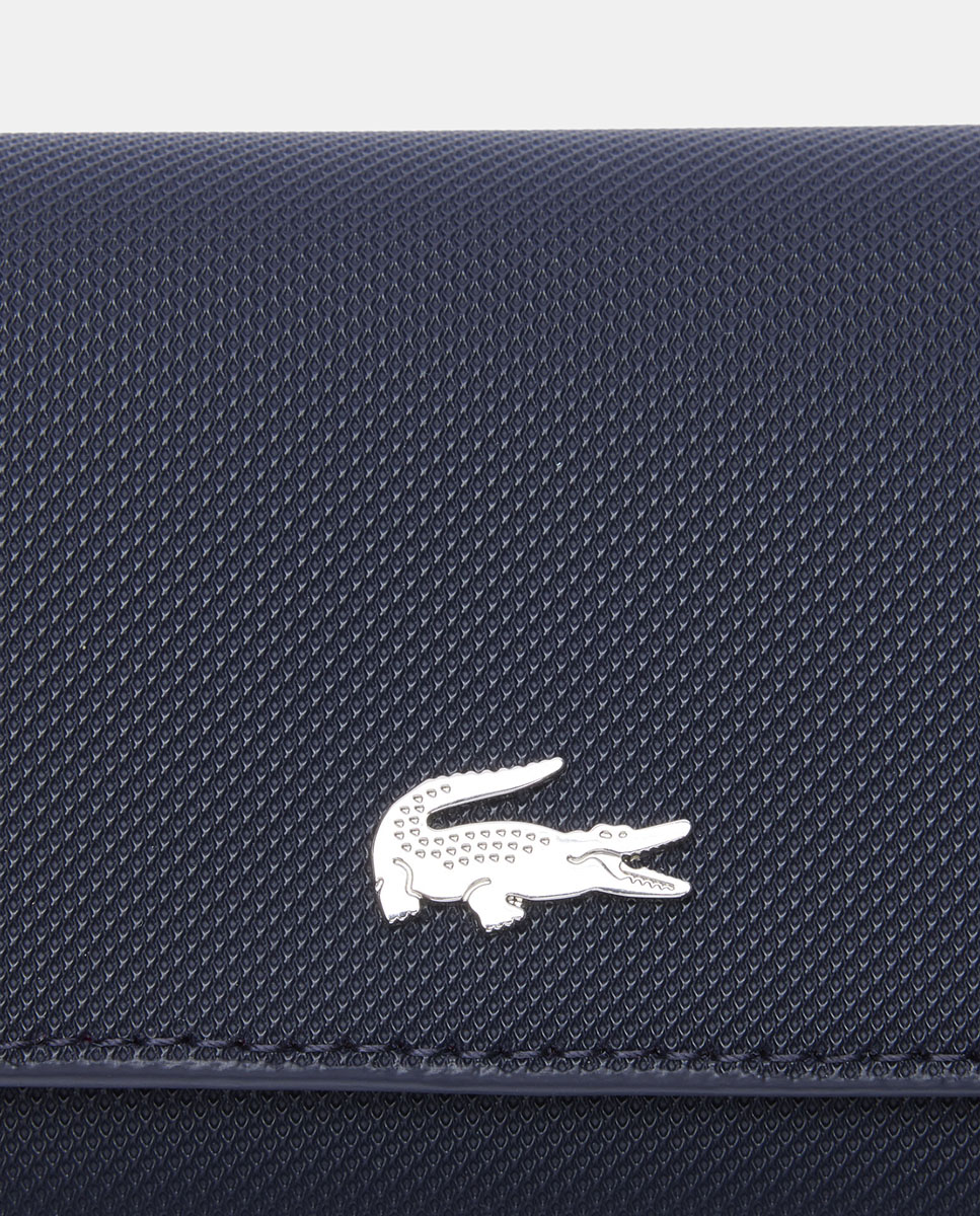 Carteira grande preta com fecho-éclair Azul-marinho-3