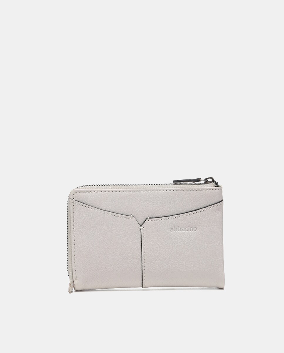 Carteira Média Oceans Diary em Pele com Aba - Bege Bege-2