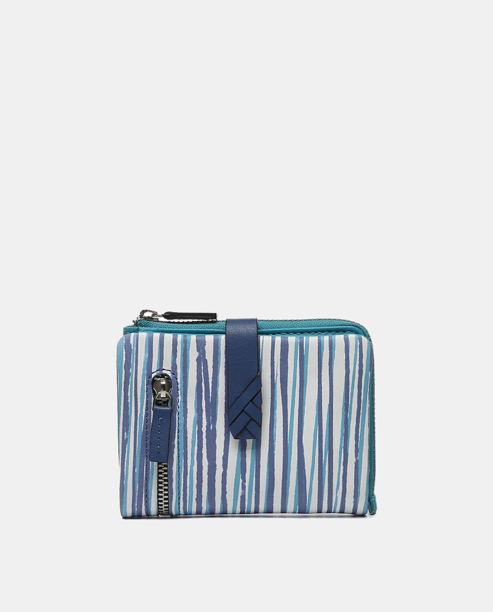 Imagem 0 de Carteira Pequena Oceans Diary em Pele com Estampado - Azul