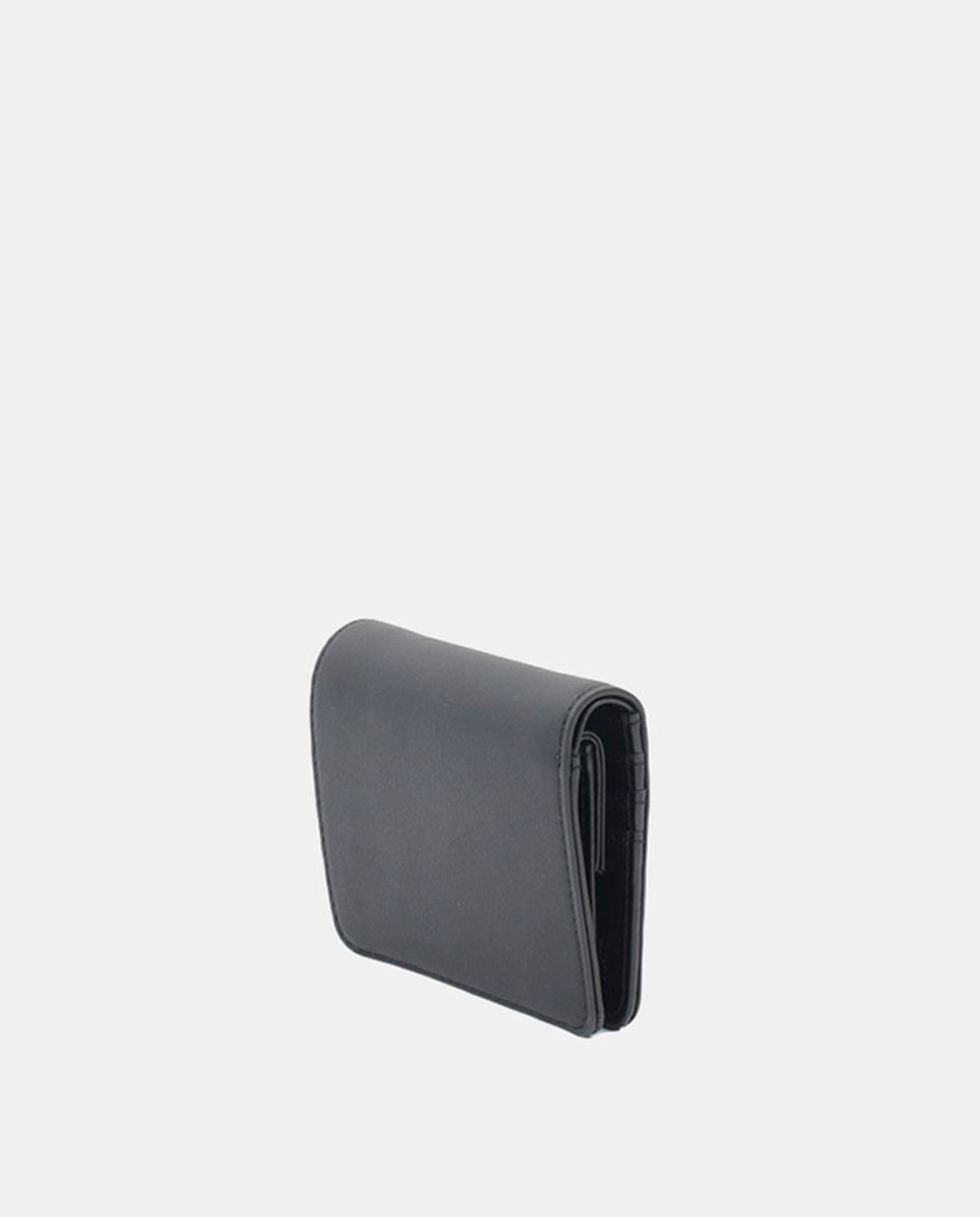 Porta-Moedas Pequeno com Fecho de Botão Automático Preto-3
