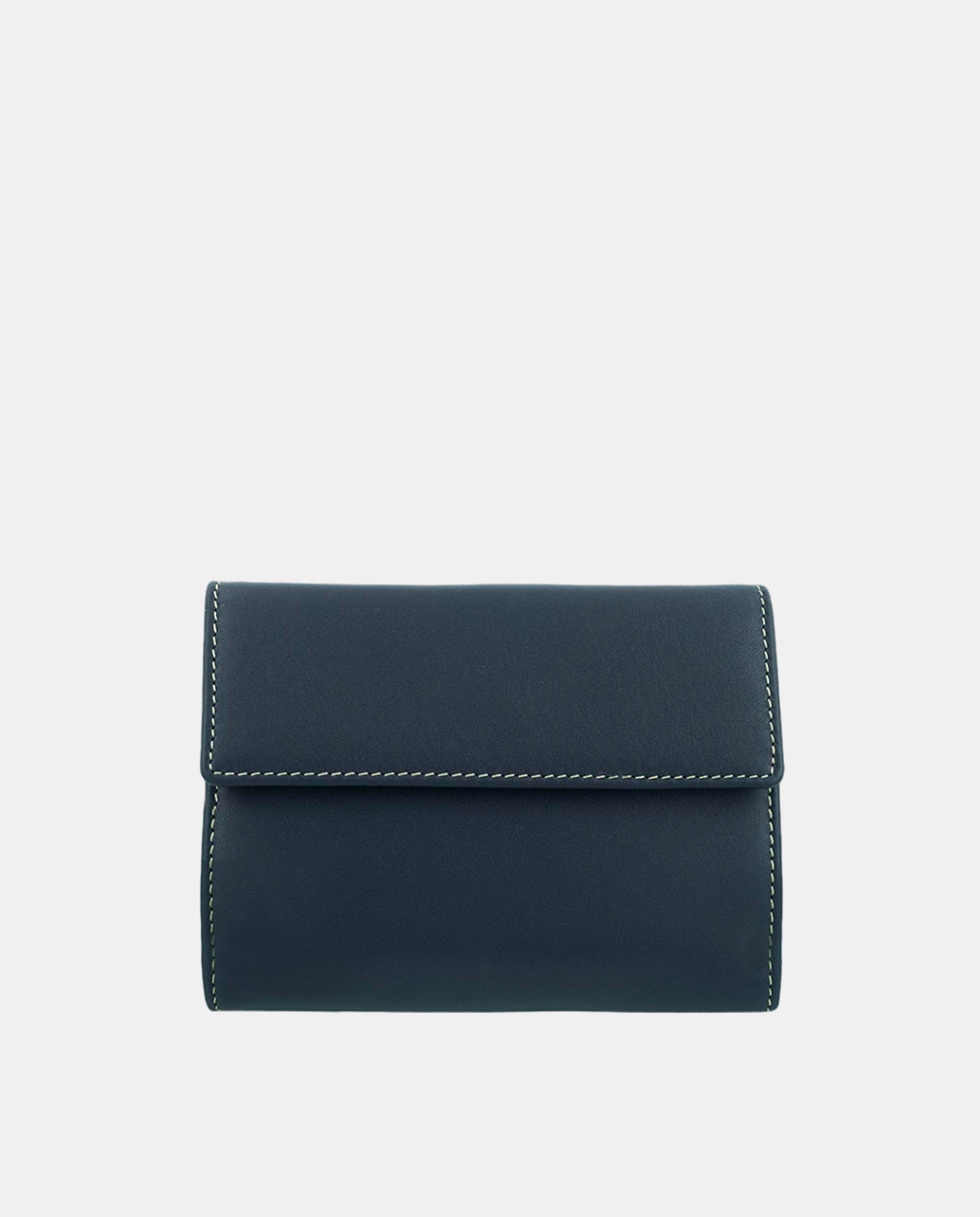 Carteira em Pele Bovina - Preto Azul-5