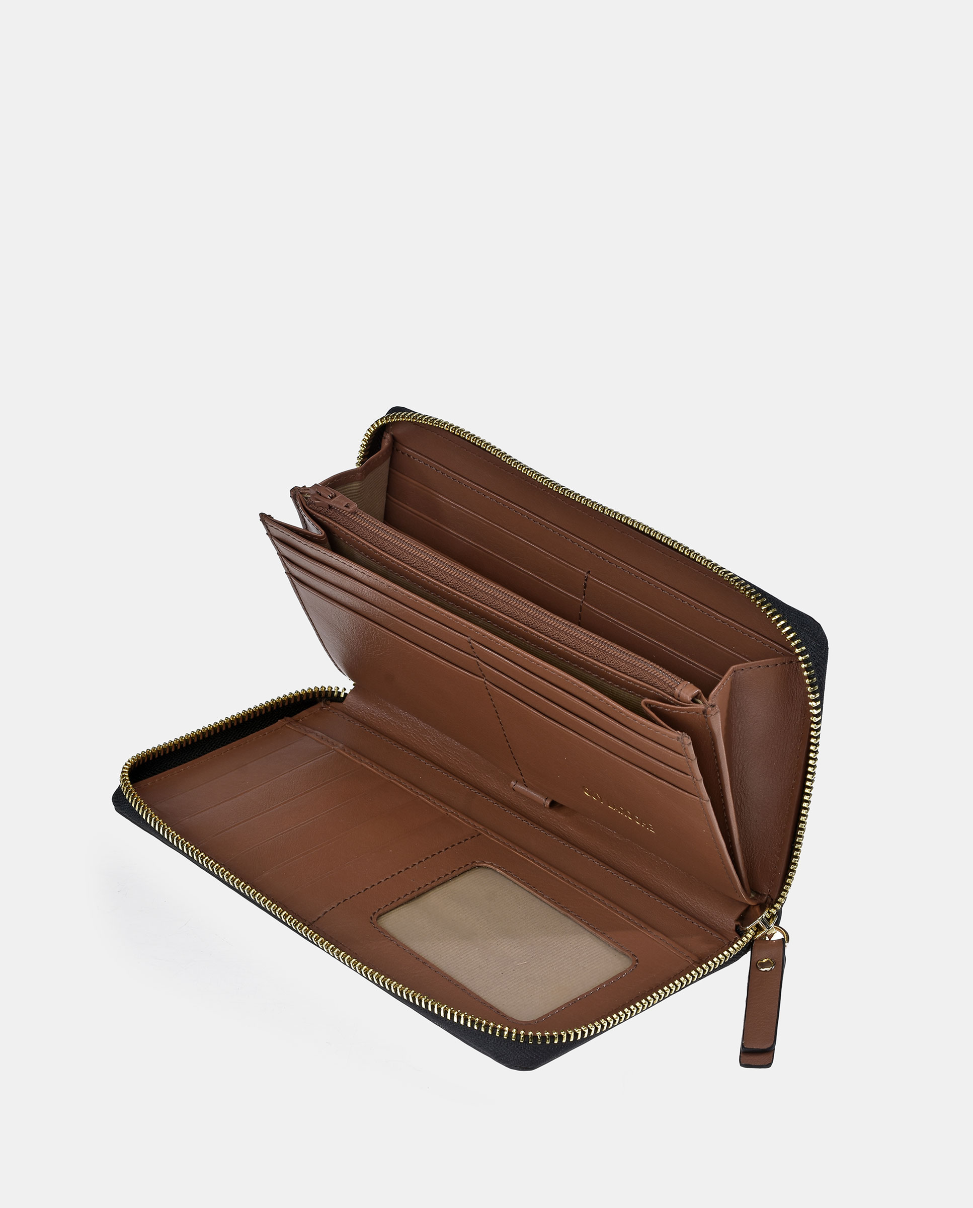 Cartera grande de piel con cremallera - Guy Laroche - Marrón claro Marrón claro-3