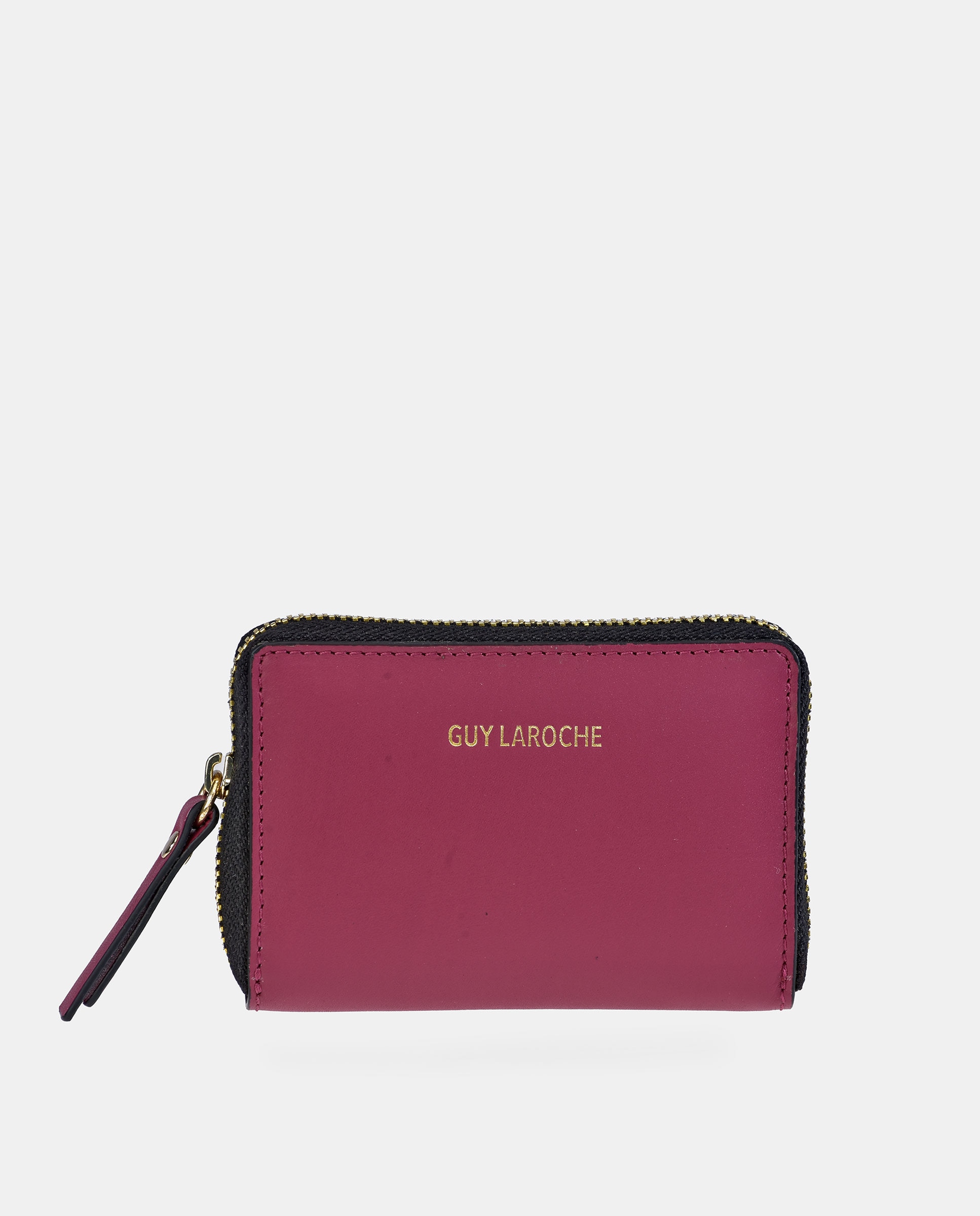 Imagen 1 de Monedero pequeño mujer con cremallera en piel - Guy Laroche - Fucsia Fucsia