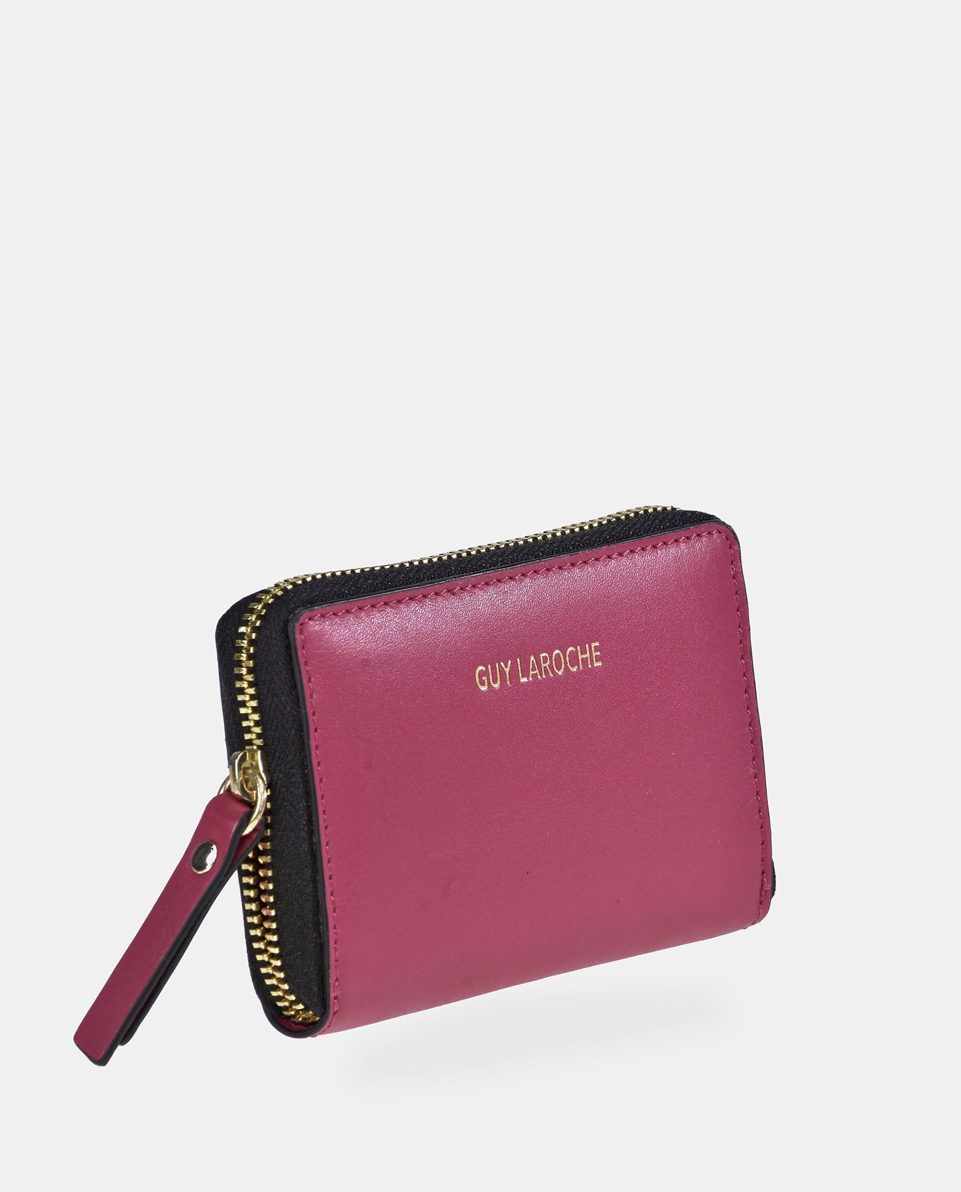Imagen 2 de Monedero pequeño mujer con cremallera en piel - Guy Laroche - Fucsia Fucsia