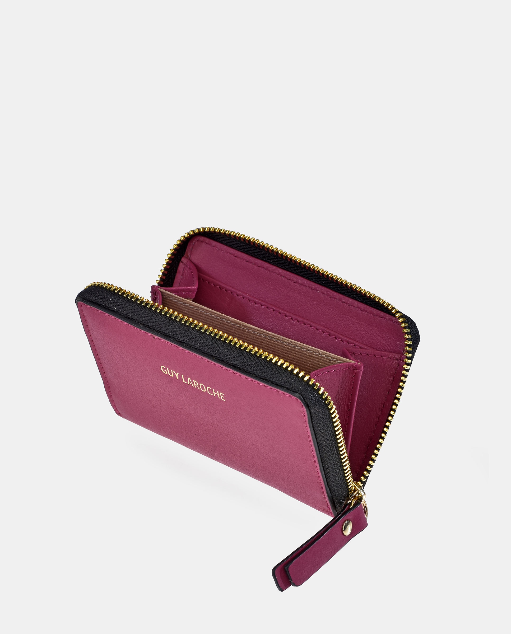 Imagen 3 de Monedero pequeño mujer con cremallera en piel - Guy Laroche - Fucsia Fucsia