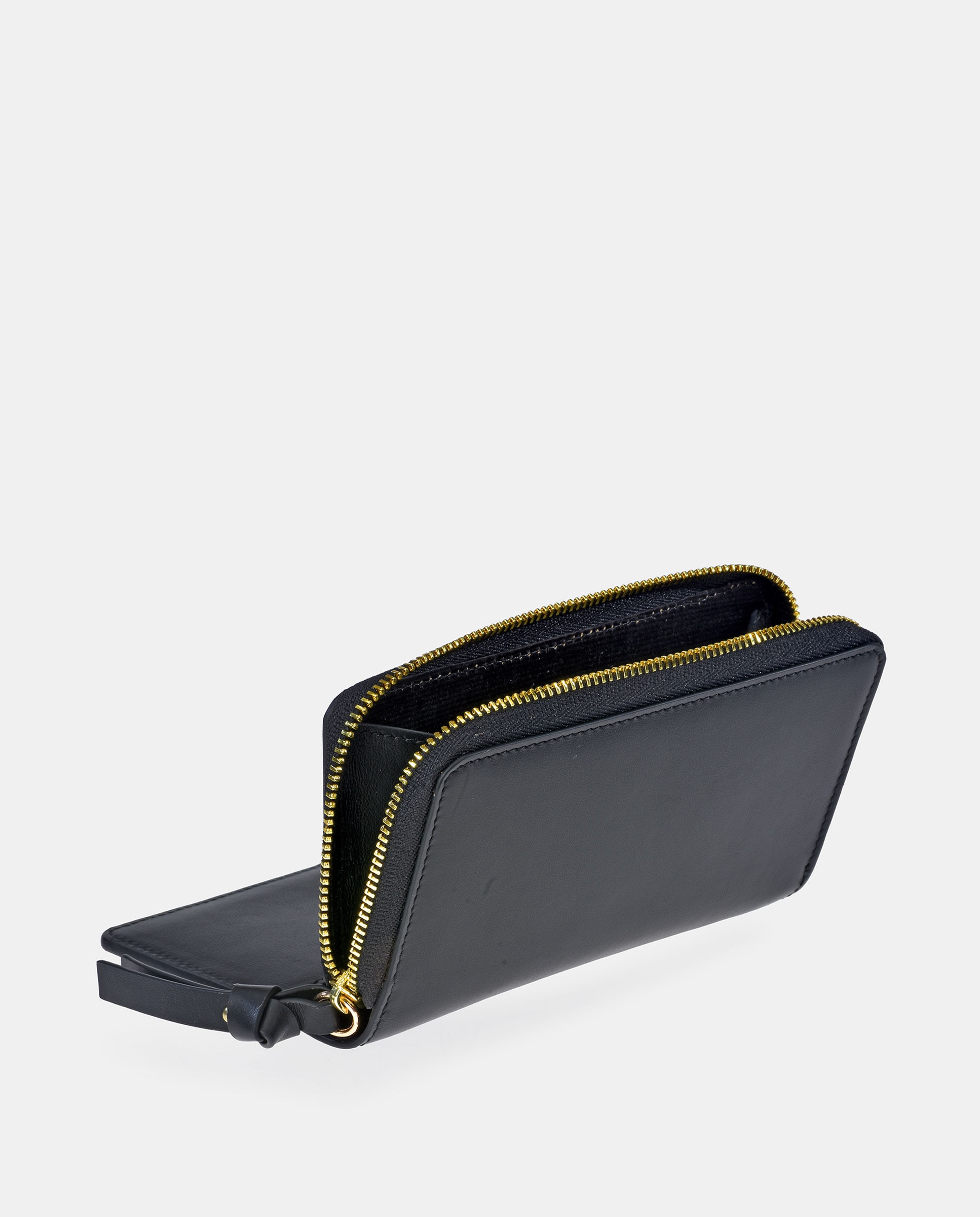 Monedero con cremallera en piel lisa - Sandra Freckled - Negro Negro-3