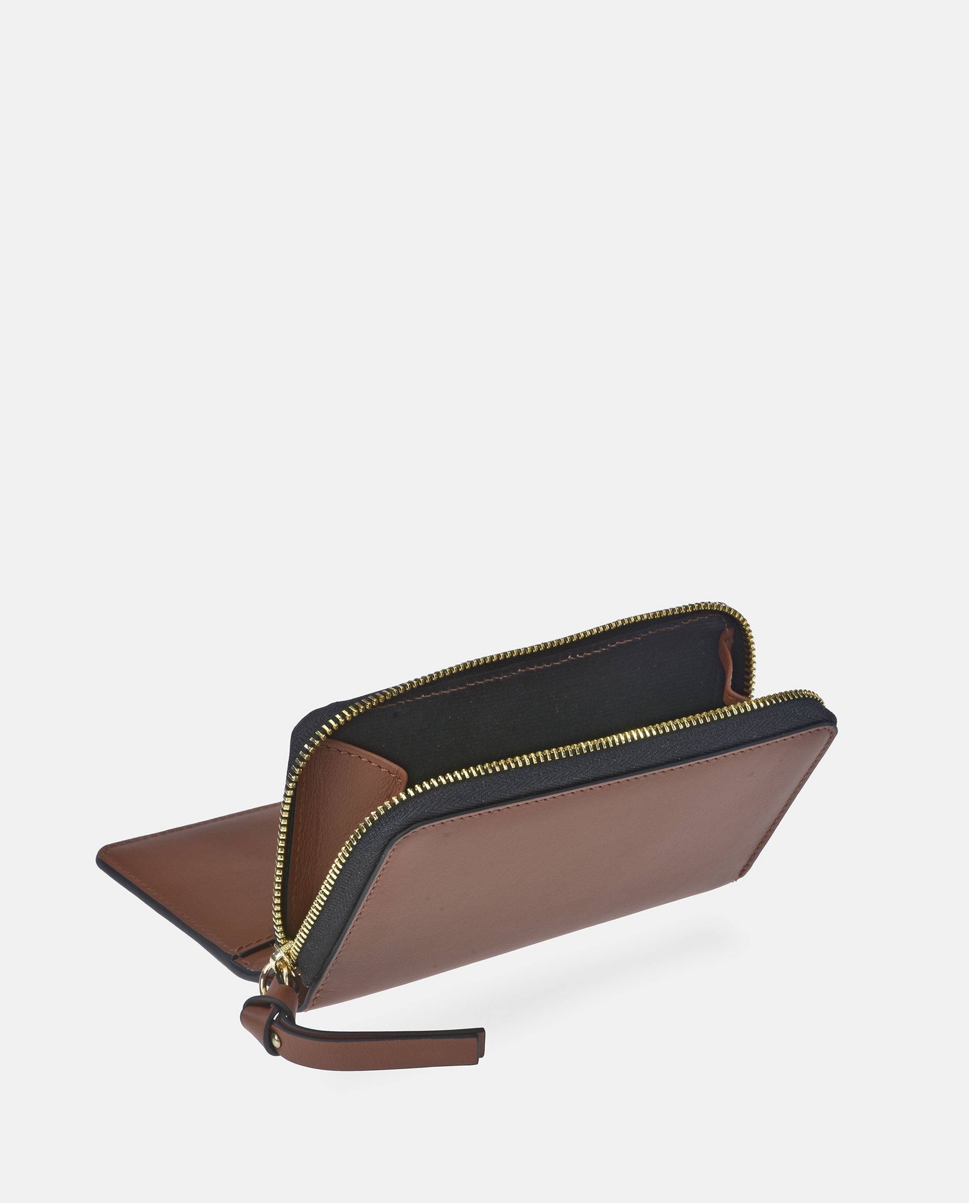 Monedero con cremallera en piel lisa - Sandra Freckled - Blanco Camel-3