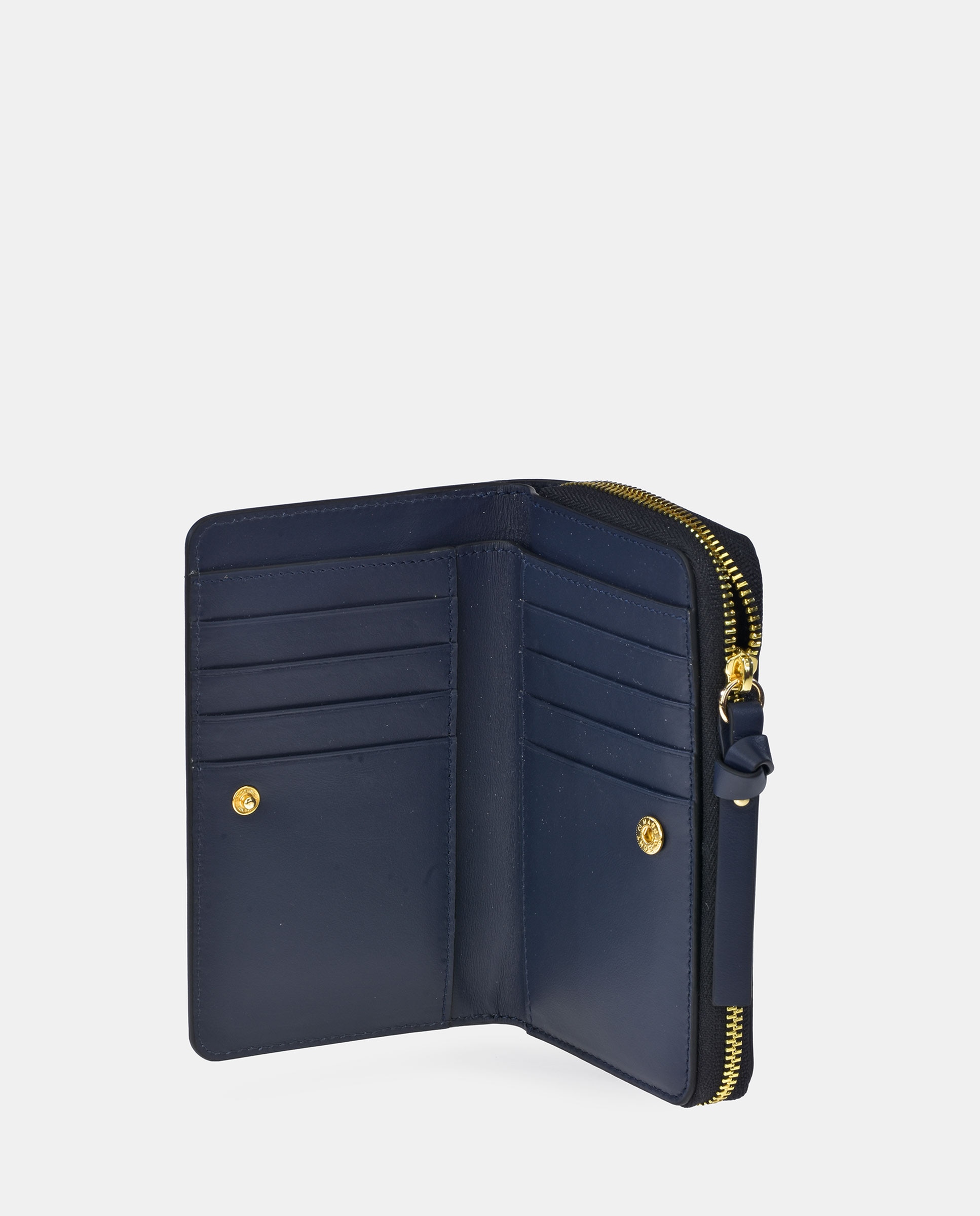 Porta-Moedas em Pele Lisa com Fecho de Correr Azul-marinho-4