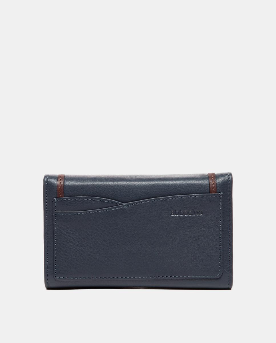 Carteira Média Freedom em Pele Azul-3