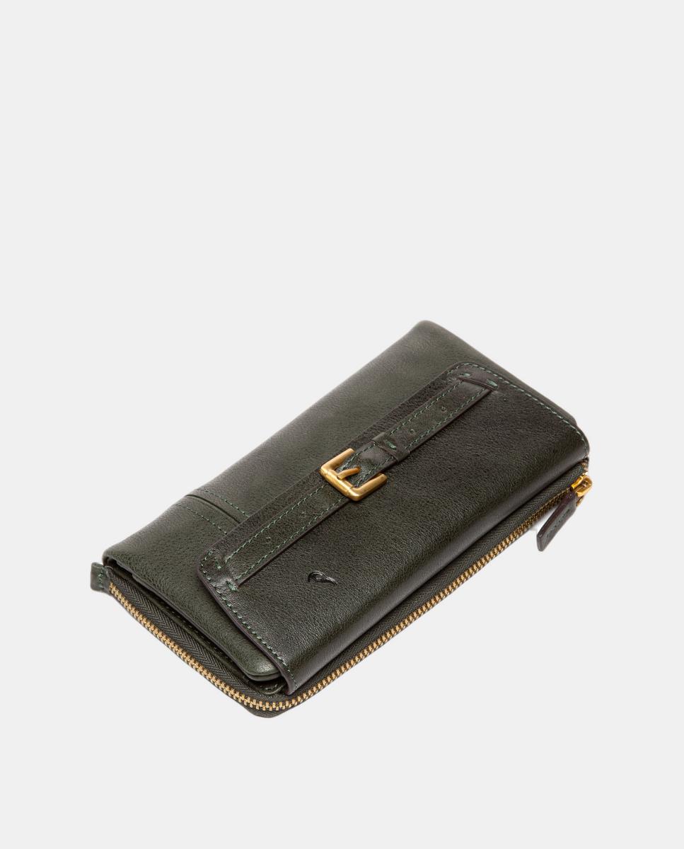 Carteira Grande Freedom em Pele Verde-4