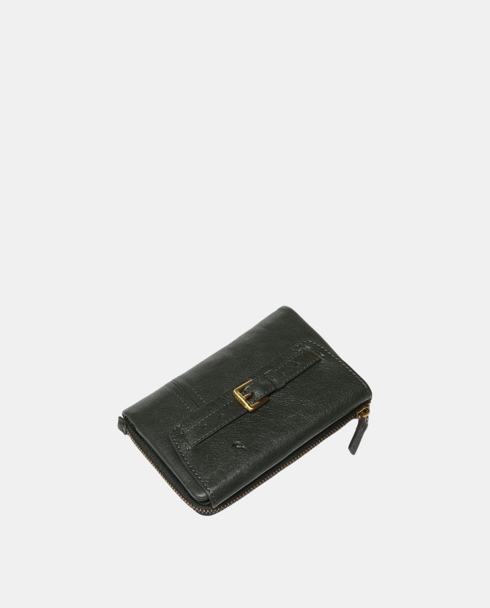 Carteira Média Freedom em Pele Verde-4