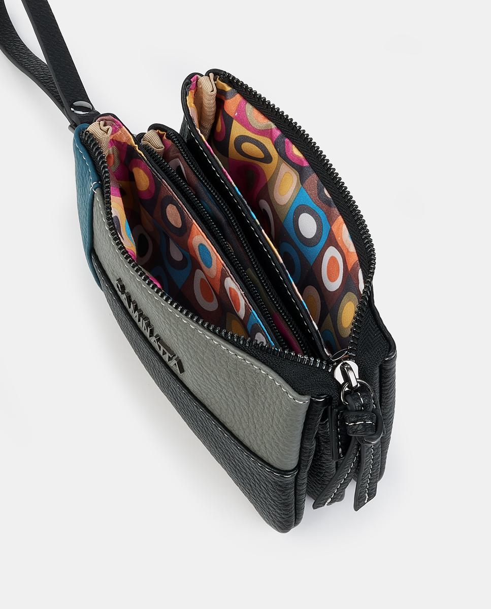 Mala Pouch com Fecho de Correr Preto-3