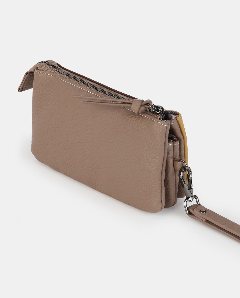 Mala Pouch com Fecho de Correr Taupe-2