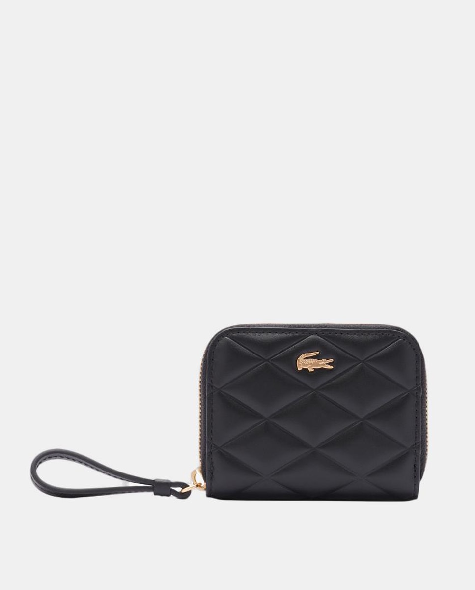 Billetero con cremallera cuero - Lacoste - Negro Negro-1