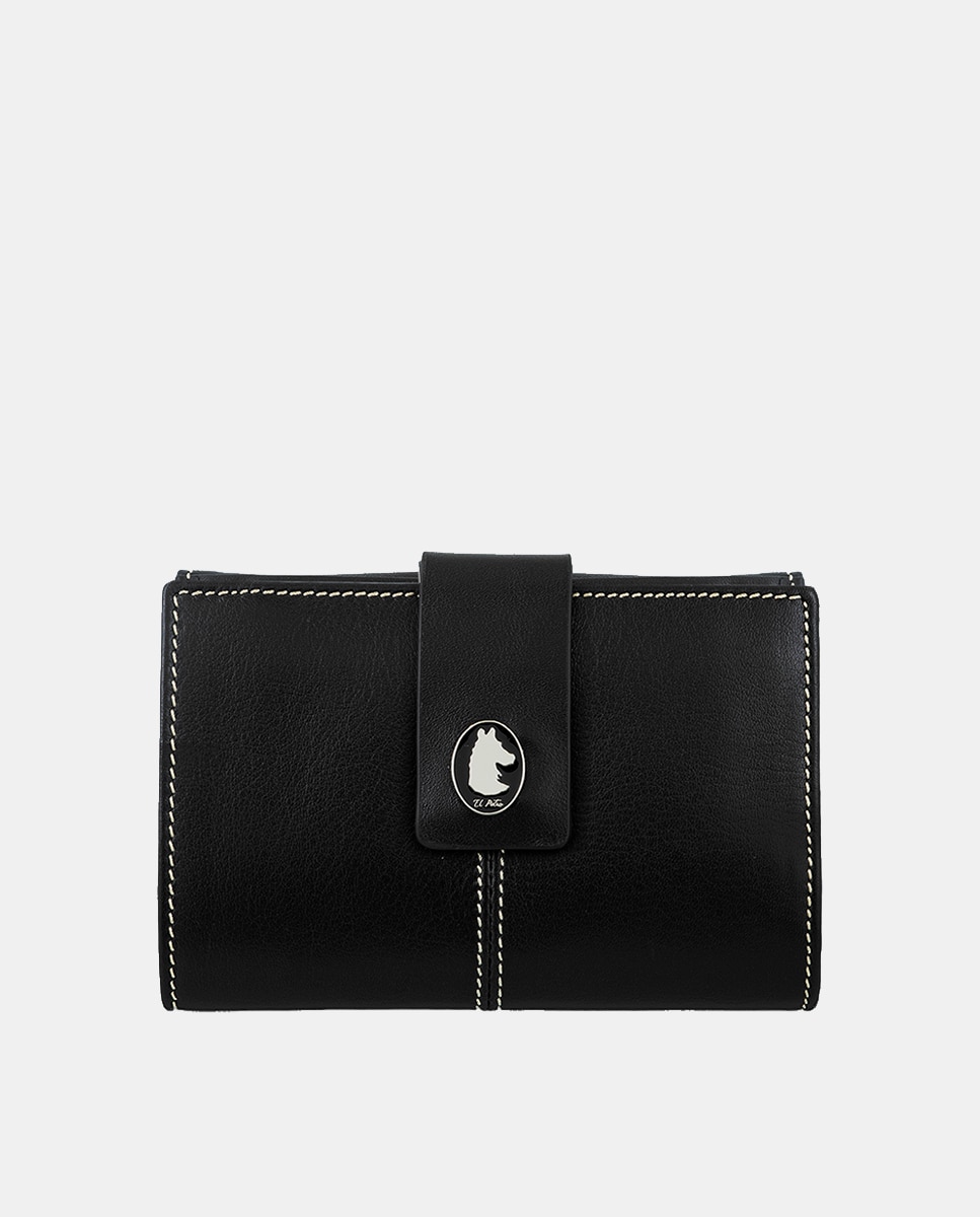 Billetero cartera de señora fabricado en piel vacuno - El Potro - Negro Negro-1