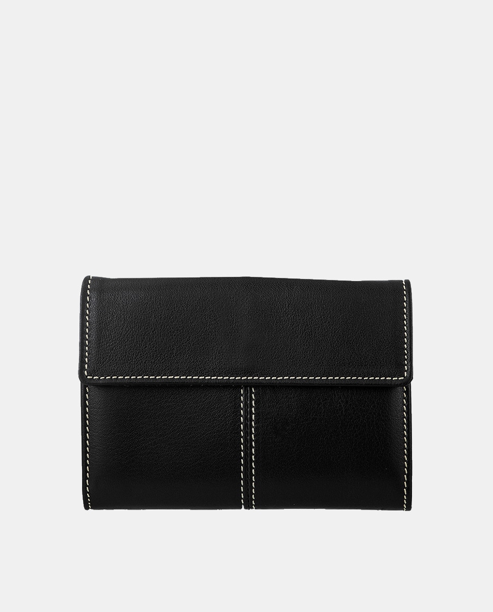 Billetero cartera de señora fabricado en piel vacuno - El Potro - Negro Negro-3