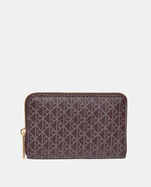 Imagem 0 de Carteira com Estampado de Monograma e Fecho de Correr Completo