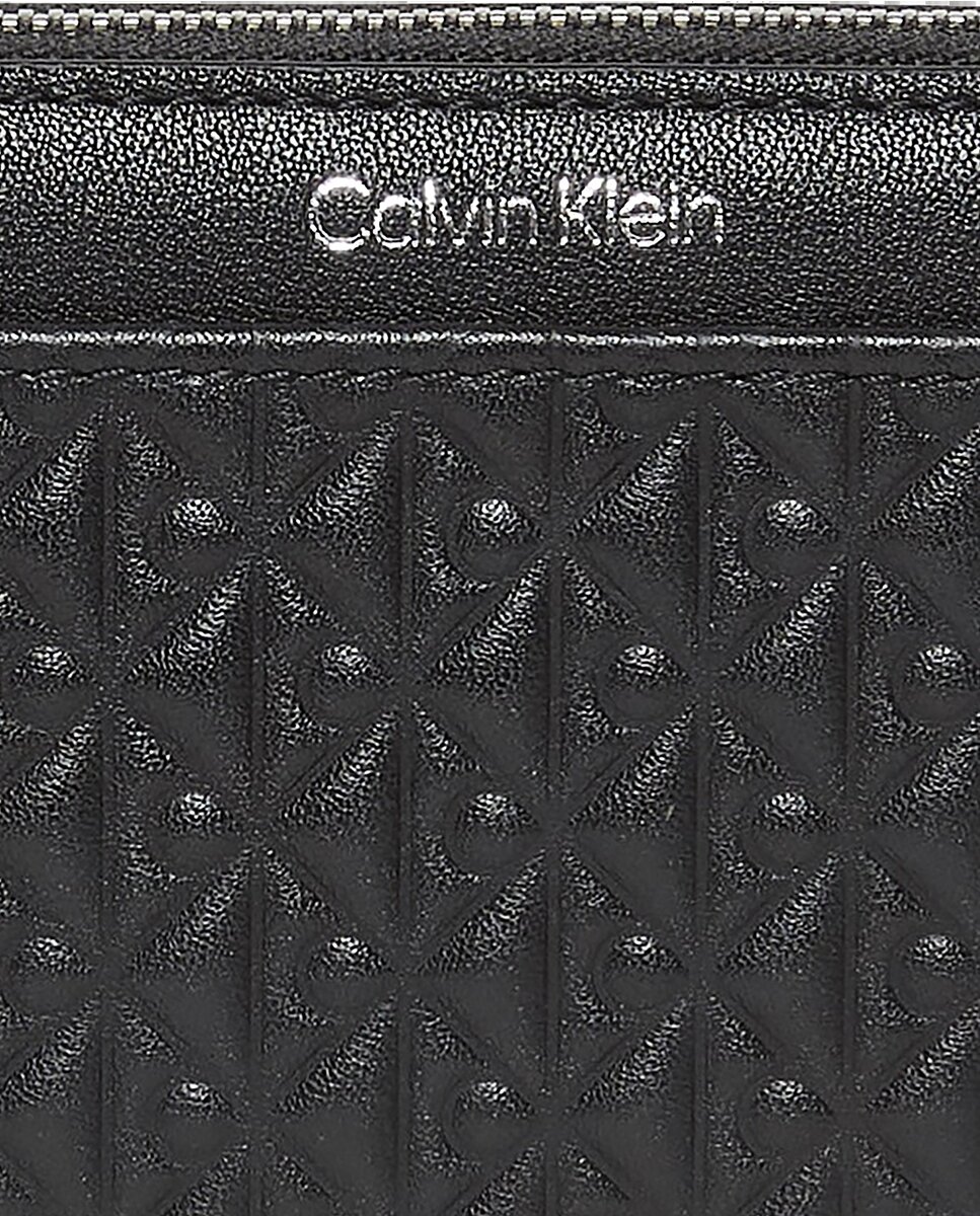 Carteira com Estampado de Emblema com Monograma Preto-4