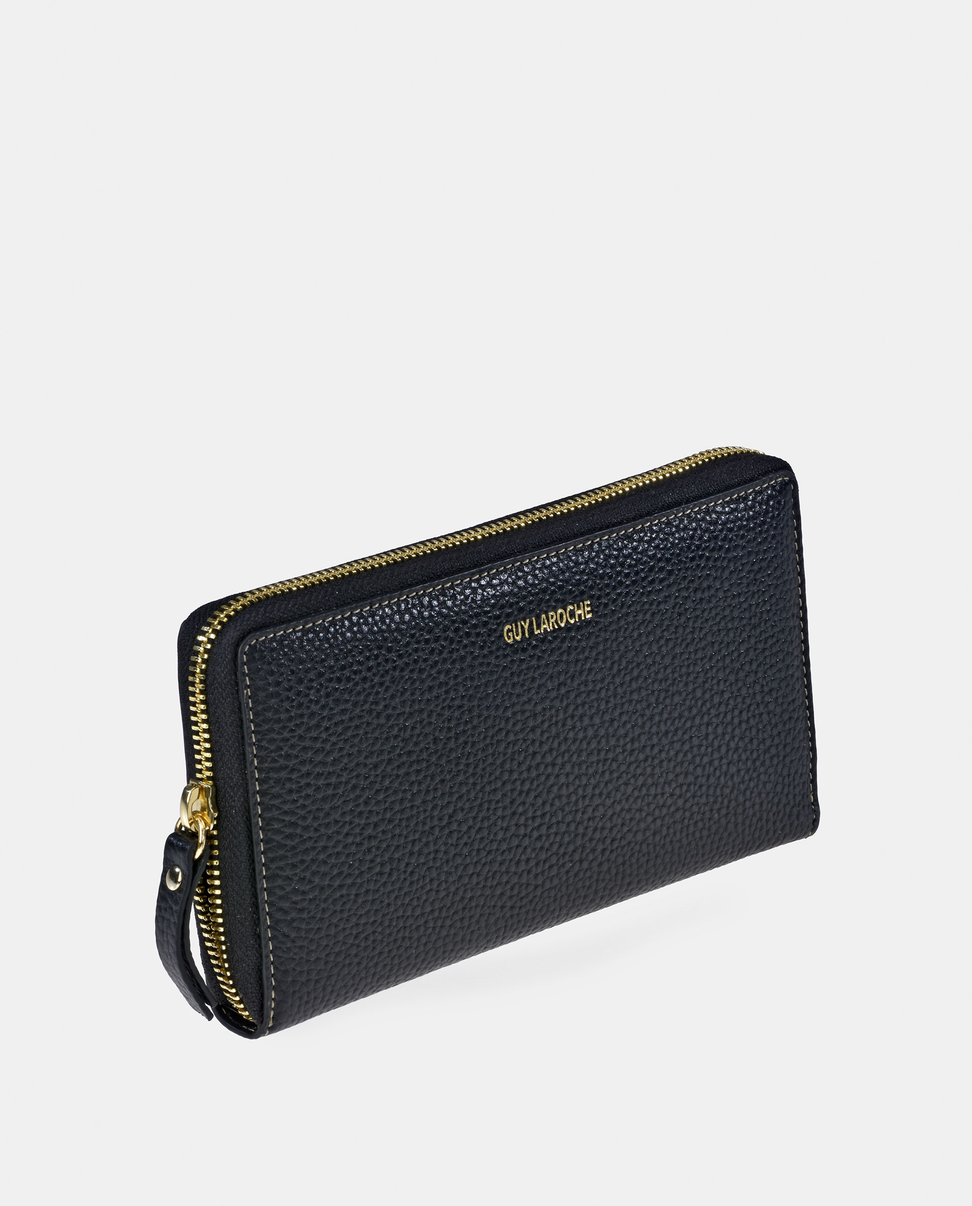 Imagen 2 de Monedero billetero grande cremallera mujer Guy Laroche en piel floater - Negro Negro