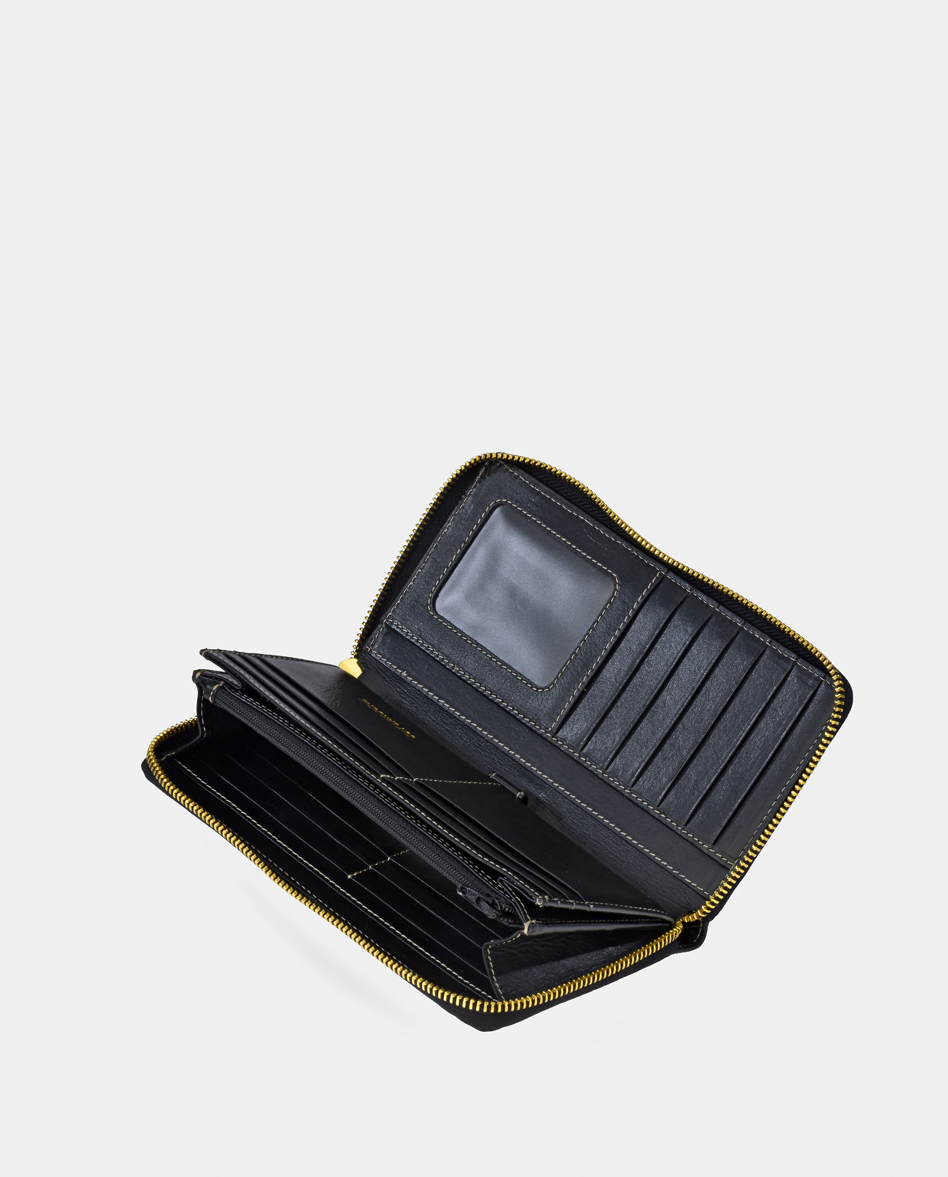 Imagen 4 de Monedero billetero grande cremallera mujer Guy Laroche en piel floater - Negro Negro