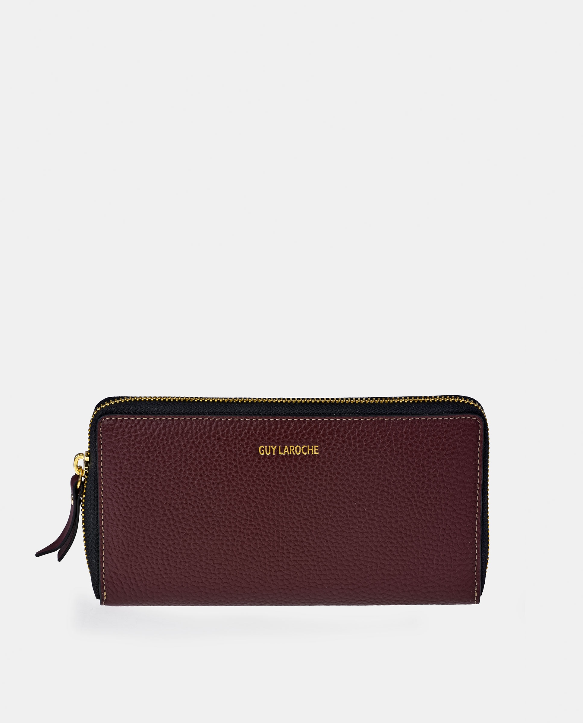 Imagen 1 de Monedero billetero grande cremallera mujer Guy Laroche en piel floater - Burdeos Burdeos
