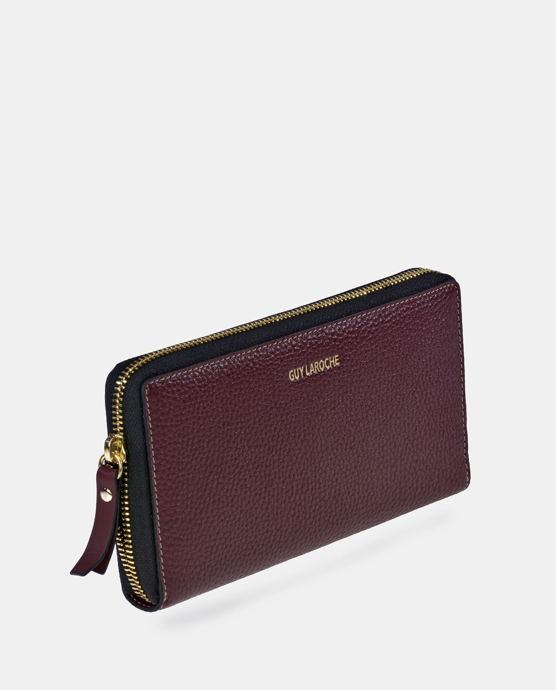 Imagen 2 de Monedero billetero grande cremallera mujer Guy Laroche en piel floater - Burdeos Burdeos