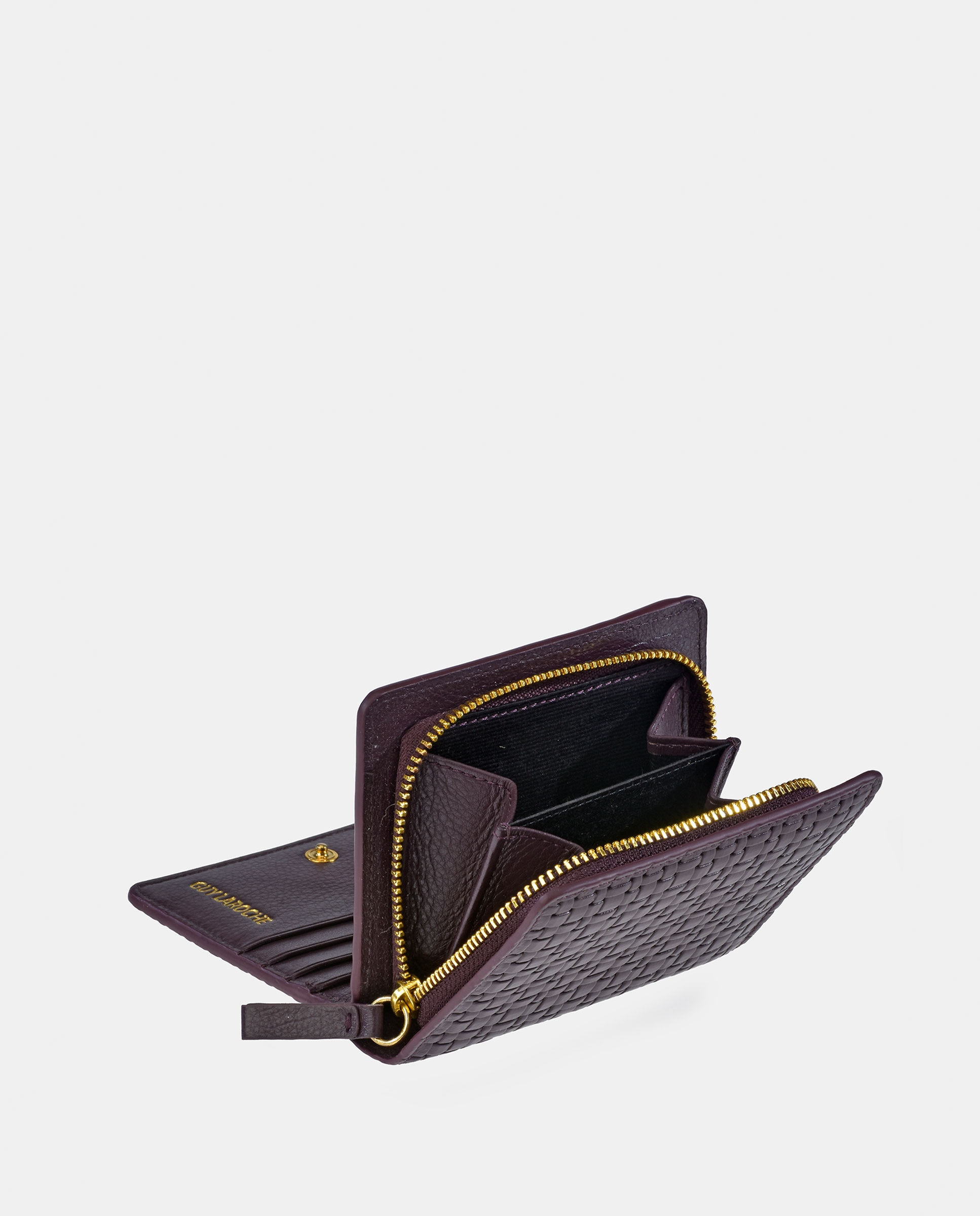 Monedero billetero cremallera en piel grabado - Guy Laroche - Burdeos Burdeos-3