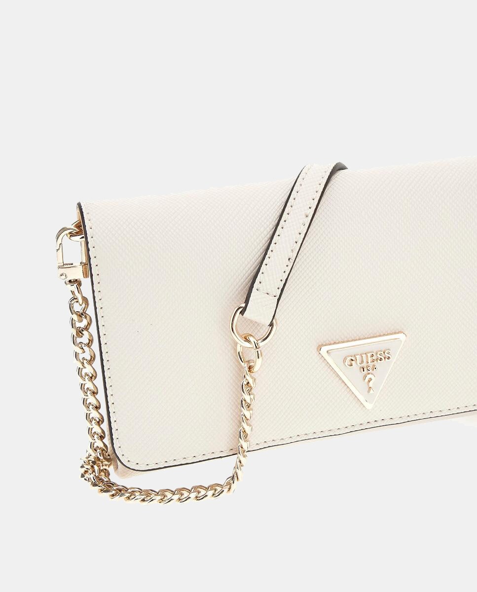 Carteira com Fecho de Correr e Botão Branco-2