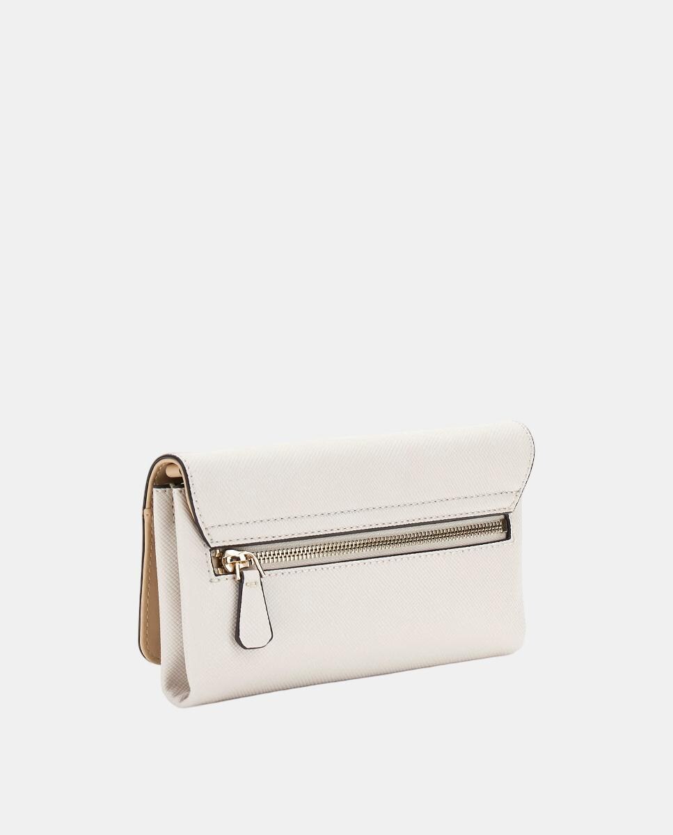 Carteira com Fecho de Correr e Botão Branco-3