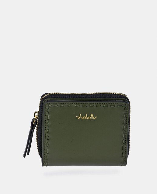 Imagem 0 de Porta-Moedas Pequeno em Pele Tipo Napa com Secção para Notas e Fecho de Correr