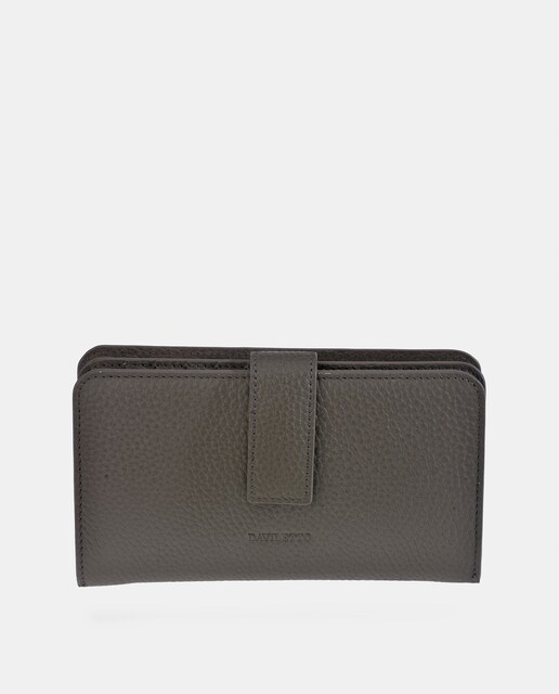 Imagem 0 de Porta-Moedas Grande em Pele Granulada com Secção para Notas