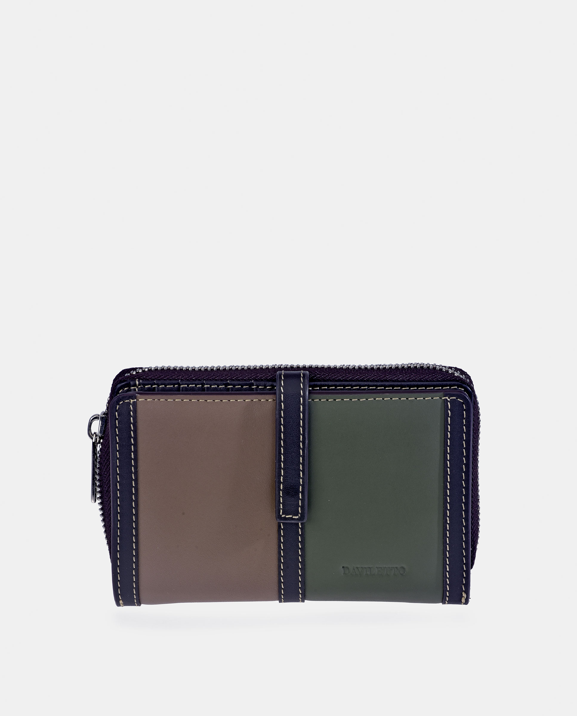 Imagem 0 de Porta-Moedas Grande em Pele Tricolor com Secção para Notas