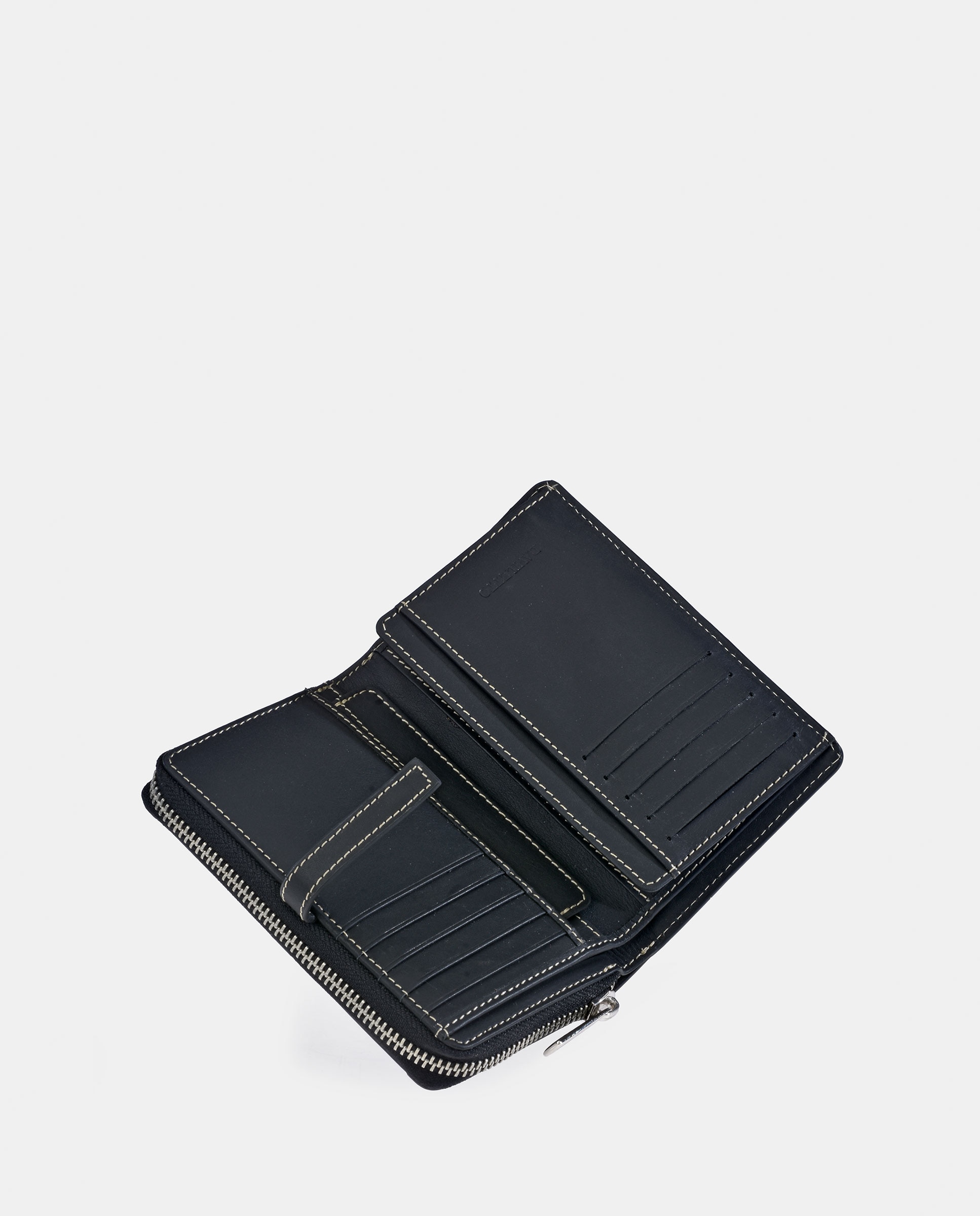 Porta-Moedas Grande em Pele Tricolor com Secção para Notas Bordeaux-5