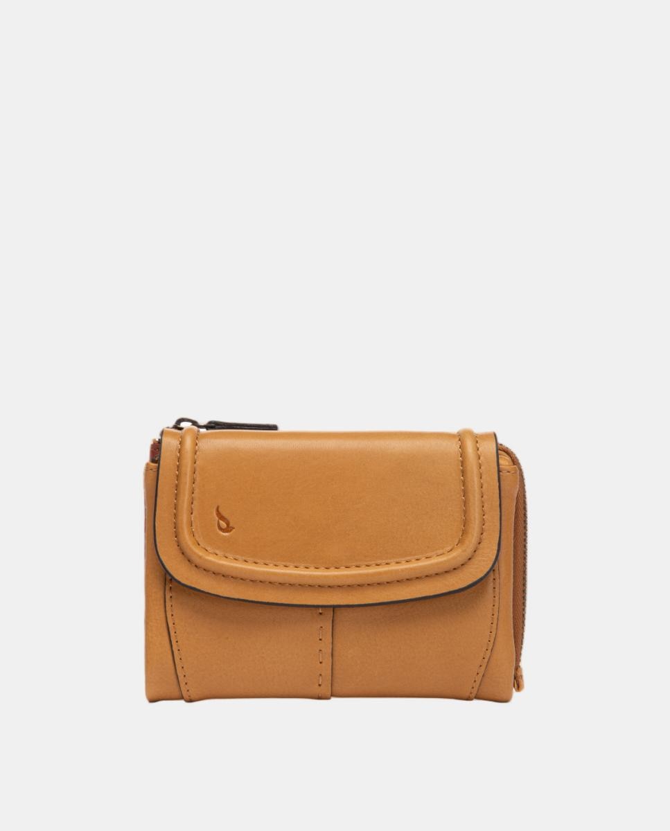 Cartera pequeña en piel con solapa - Abbacino - Marrón Marrón-1