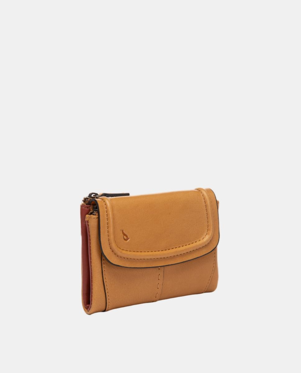Cartera pequeña en piel con solapa - Abbacino - Marrón Marrón-2