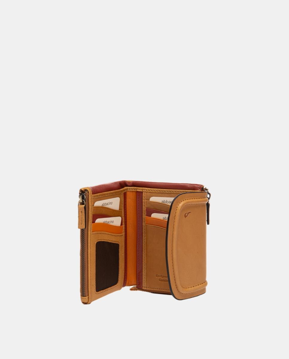 Cartera pequeña en piel con solapa - Abbacino - Marrón Marrón-5