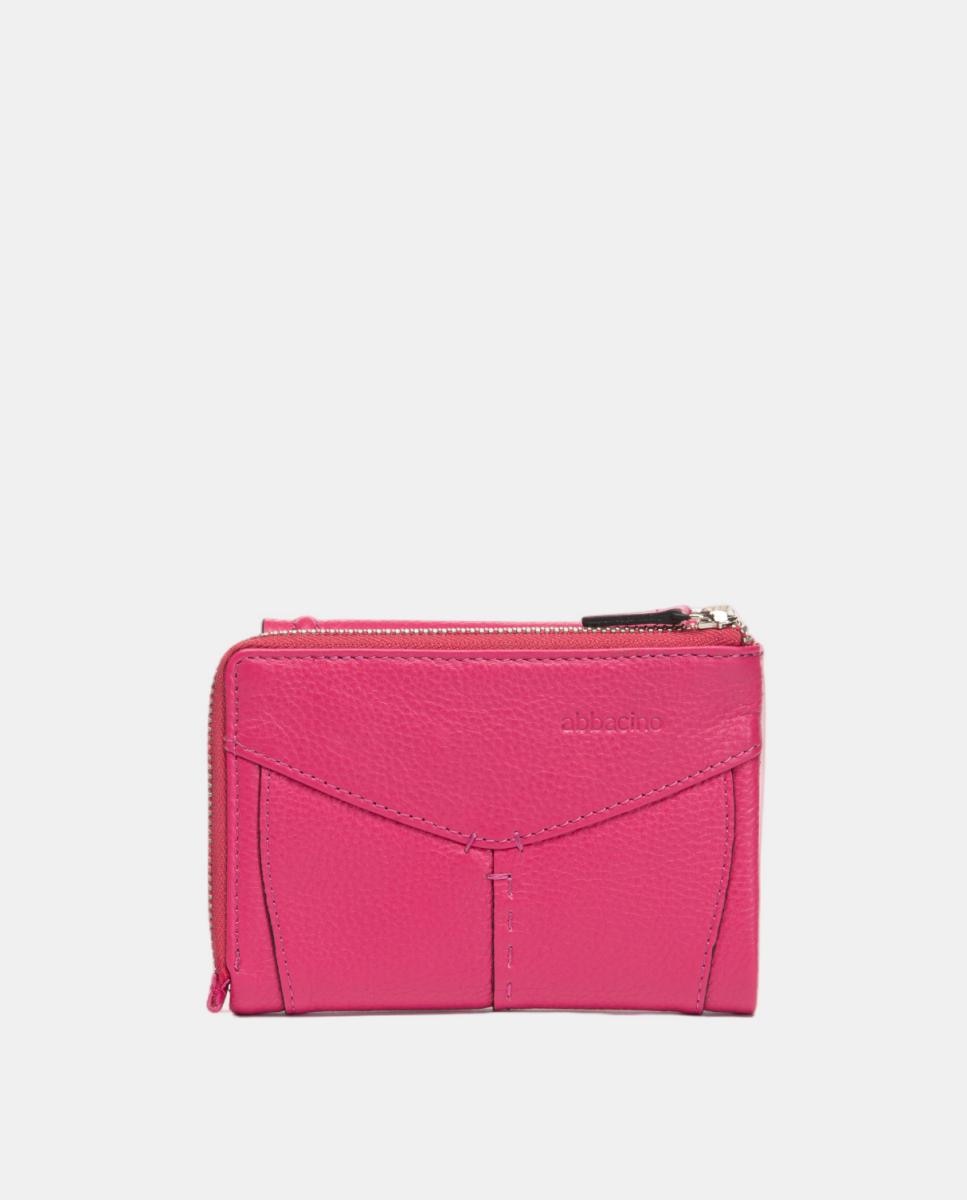 Cartera pequeña en piel con solapa - Abbacino - Fucsia Fucsia-3